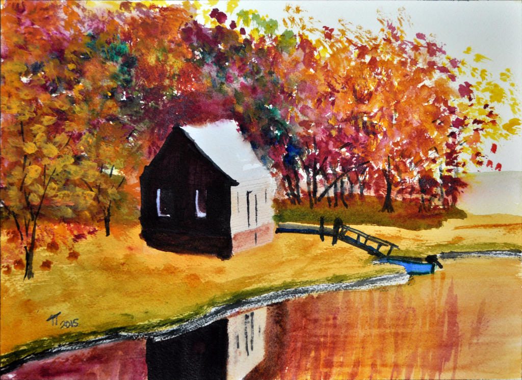 Autumn Colours, Hunting Shack by the Lake, October, 2015