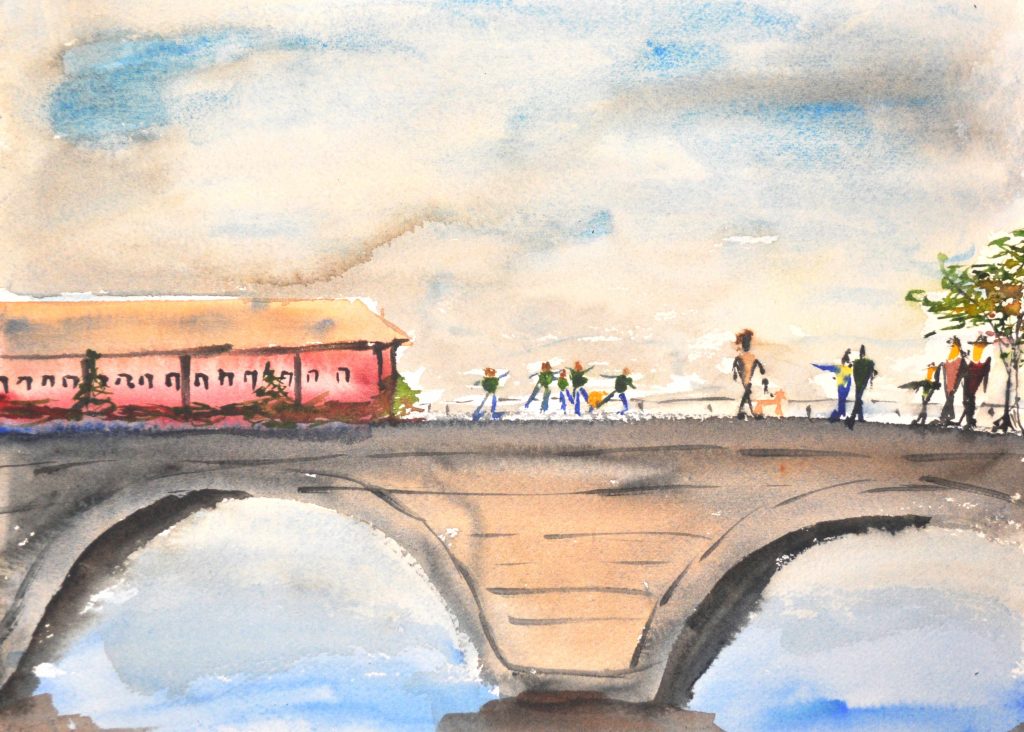 Figures on a Bridge